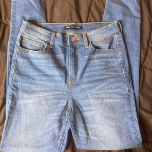 High rise light blue skinny jeans